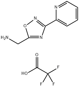 {[3-(2-pyridinyl)-1,2,4-oxadiazol-5-yl]methyl}amine trifluoroacetate structure