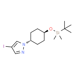 1H-Pyrazole, 1-[trans-4-[[(1,1-dimethylethyl)dimethylsilyl]oxy]cyclohexyl]-4-iodo- Structure