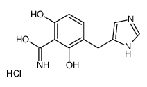 2,6-dihydroxy-3-(1H-imidazol-5-ylmethyl)benzamide,hydrochloride Structure
