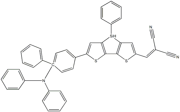 2-(6-(4-(二苯氨基)苯基)-4,4'-二苯基二硫代[3,2-b:2',3'-d]硅氧基-2-基)-亚甲基丙二腈图片