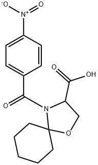 4-(4-硝基苯甲酰基)-1-氧杂-4-氮杂螺[4.5]癸烷-3-羧酸结构式