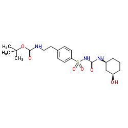 tert-butyl N-[2-[4-[[(1S,3R)-3-hydroxycyclohexyl]carbamoylsulfamoyl]phenyl]ethyl]carbamate Structure