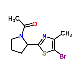1-[2-(5-Bromo-4-methyl-1,3-thiazol-2-yl)-1-pyrrolidinyl]ethanone Structure