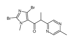 1-(2,5-dibromo-3-methylimidazol-4-yl)-2-(5-methylpyrazin-2-yl)propan-1-one结构式