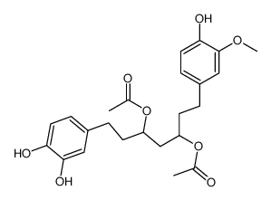 3,5-Diacetoxy-7-(3,4-dihydroxyphenyl)-1-(4-hydroxy-3-methoxyphenyl)heptane Structure