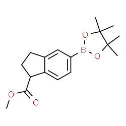 methyl 5-(4,4,5,5-tetramethyl-1,3,2-dioxaborolan-2-yl)-2,3-dihydro-1H-indene-1-carboxylate Structure
