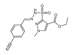 ethyl 3-[[(4-cyanophenyl)methylideneamino]sulfamoyl]-1-methylpyrazole-4-carboxylate结构式