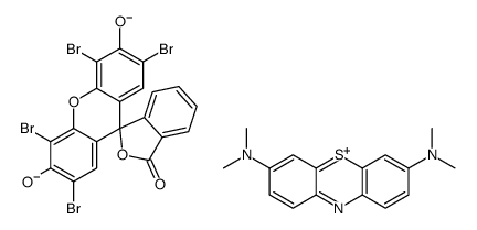 [7-(dimethylamino)phenothiazin-3-ylidene]-dimethylazanium,2',4',5',7'-tetrabromo-3-oxospiro[2-benzofuran-1,9'-xanthene]-3',6'-diolate Structure