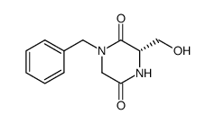 (S)-3-(hydroxymethyl)-1-(phenylmethyl)-2,5-piperazinedione Structure