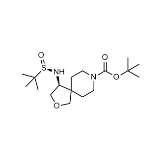 (S)-4-(((R)-叔丁基亚硫酰基)氨基)叔丁基-2-氧杂8-氮杂螺[4.5]癸烷-8-羧酸盐结构式