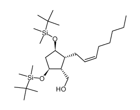 ((1R,2R,3R,5S)-3,5-bis((tert-butyldimethylsilyl)oxy)-2-((Z)-oct-2-en-1-yl)cyclopentyl)methanol Structure