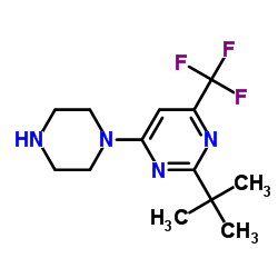 2-(tert-Butyl)-4-(piperazin-1-yl)-6-(trifluoromethyl)pyrimidine structure