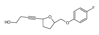 4-[(5S)-5-[(4-fluorophenoxy)methyl]oxolan-2-yl]but-3-yn-1-ol结构式
