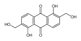 1,5-dihydroxy-2,6-bis(hydroxymethyl)anthracene-9,10-dione结构式