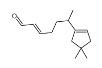 6-(4,4-dimethylcyclopenten-1-yl)hept-2-enal结构式