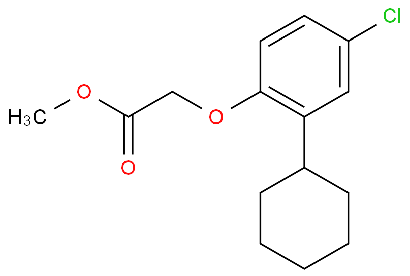 2-(4-chloro-2-cyclohexylphenoxy)acetic acid methyl ester结构式
