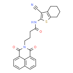 N-(3-cyano-4,5,6,7-tetrahydrobenzo[b]thiophen-2-yl)-4-(1,3-dioxo-1H-benzo[de]isoquinolin-2(3H)-yl)butanamide结构式