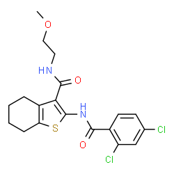 2-[(2,4-Dichlorobenzoyl)amino]-N-(2-methoxyethyl)-4,5,6,7-tetrahydro-1-benzothiophene-3-carboxamide结构式