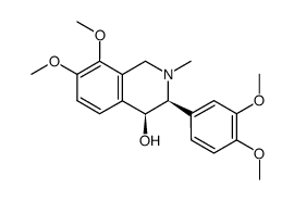 (3S,4S)-(+)-7,8-dimethoxy-3-(3,4-dimethoxyphenyl)-2-methyl-1,2,3,4-tetrahydroisoquinolin-4-ol结构式