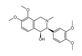 (3S,4S)-(+)-7,8-dimethoxy-3-(3,4-dimethoxyphenyl)-2-methyl-1,2,3,4-tetrahydroisoquinolin-4-ol Structure