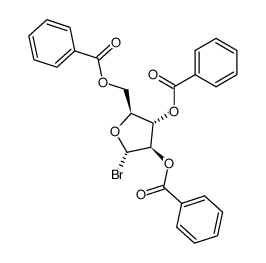 N-(2,3,5-tri-O-benzoyl-α-L-arabinofuranosyl)pyridinium bromide Structure