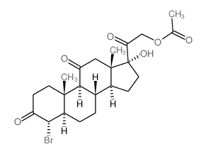 Pregnane-3,11,20-trione,21-(acetyloxy)-4-bromo-17-hydroxy-, (4a,5a)- (9CI) structure