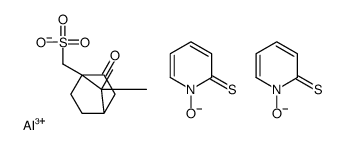 (7,7-dimethyl-2-oxobicyclo[2.2.1]heptane-1-methanesulphonato-O1)bis(1-hydroxy-1H-pyridine-2-thionato-O,S)aluminium结构式