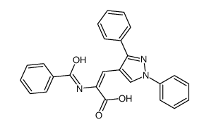2-benzamido-3-(1,3-diphenylpyrazol-4-yl)prop-2-enoic acid Structure