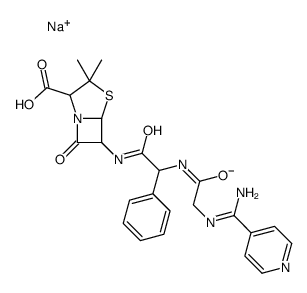 6α-[(R)-2-[2-[(Imino-4-pyridylmethyl)amino]acetylamino]-2-phenylacetylamino]penicillanic acid sodium salt结构式