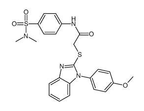 N-[4-(dimethylsulfamoyl)phenyl]-2-[1-(4-methoxyphenyl)benzimidazol-2-yl]sulfanylacetamide结构式