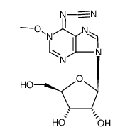 (1-methoxy-9-β-D-ribofuranosyl-1,9-dihydro-purin-6-ylidene)-cyanamide结构式