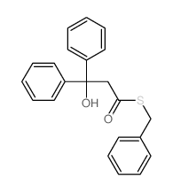 1-benzylsulfanyl-3-hydroxy-3,3-diphenyl-propan-1-one structure