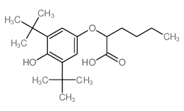 Hexanoic acid,2-[3,5-bis(1,1-dimethylethyl)-4-hydroxyphenoxy]- Structure