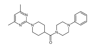 Piperazine, 1-[[1-(4,6-dimethyl-2-pyrimidinyl)-4-piperidinyl]carbonyl]-4-phenyl- (9CI) Structure