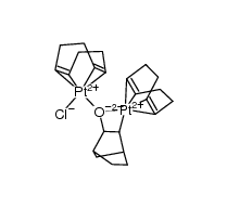 [(1,5-cyclooctadiene)2Pt2Cl(OC7H10)](1+)结构式