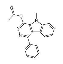 4-acetoxy-5-methyl-1-phenyl-5H-pyridazino[4,5-b]indole结构式