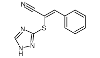 3-phenyl-2-(1H-1,2,4-triazol-5-ylsulfanyl)prop-2-enenitrile Structure