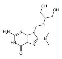 8-dimethylamino-9-[(1,3-dihydroxy-2-propoxy)methyl]guanine结构式