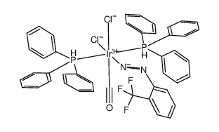 [IrCl2(N2C6H4CF3-o)(CO)(PPh3)2]结构式