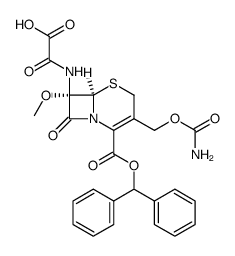 diphenylmethyl (6R,7S)-7-carboxycarbonylamino-7-methoxy-3-carbamoyloxymethyl-3-cephem-4-carboxylate结构式