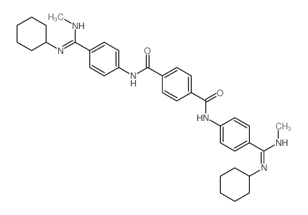 N,N-bis[4-(N-cyclohexyl-N-methyl-carbamimidoyl)phenyl]benzene-1,4-dicarboxamide结构式