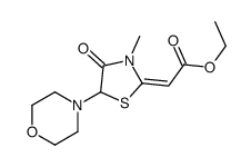 ethyl (2E)-2-(3-methyl-5-morpholin-4-yl-4-oxo-1,3-thiazolidin-2-ylidene)acetate结构式