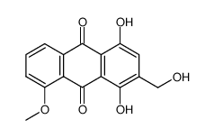 1,4-Dihydroxy-3-hydroxymethyl-5-methoxy-9,10-anthrachinon结构式