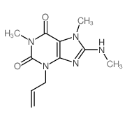 1,7-dimethyl-8-methylamino-3-prop-2-enyl-purine-2,6-dione结构式