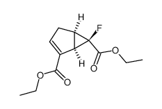 (+)-(1R,5R,6R)-6-fluorobicyclo[3.1.0]hex-2-ene-2,6-dicarboxylic acid diethyl ester结构式