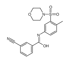 3-cyano-N-(4-methyl-3-morpholin-4-ylsulfonylphenyl)benzamide结构式