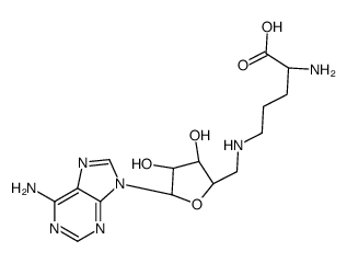 2-amino-5-[[(2R,3R,4R,5R)-5-(6-aminopurin-9-yl)-3,4-dihydroxy-oxolan-2-yl]methylamino]pentanoic acid Structure