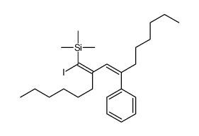 (2-hexyl-1-iodo-4-phenyldeca-1,3-dienyl)-trimethylsilane Structure