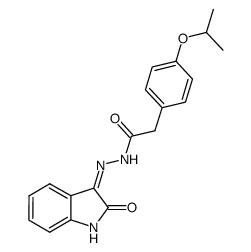 (4-isopropoxy-phenyl)-acetic acid [(3Z)-2-oxo-1,2-dihydro-indol-3-ylidene]-hydrazide结构式