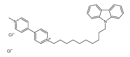 9-[10-[4-(1-methylpyridin-1-ium-4-yl)pyridin-1-ium-1-yl]decyl]carbazole,dichloride Structure